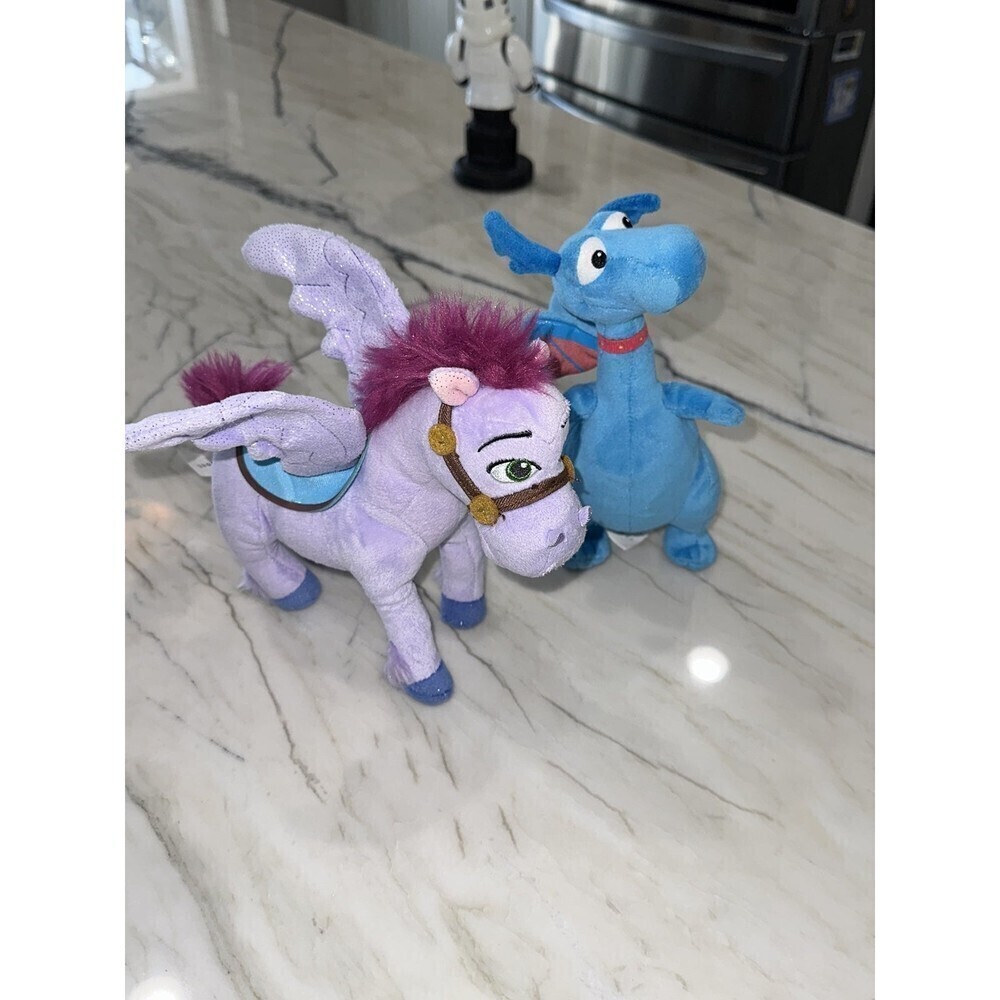 Disney Doc McStuffins Stuffy Blue Dragon 8" & Sofia the 1st minimus flying horse